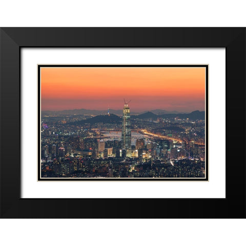 Seoul In The Republic Of Korea Black Modern Wood Framed Art Print with Double Matting by Her, Heung-Mu