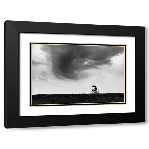 Stormbringer Black Modern Wood Framed Art Print with Double Matting by Hashimoto, Tetsuya