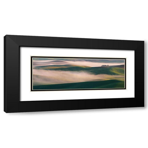 Dream Land In Morning Mist-2 Black Modern Wood Framed Art Print with Double Matting by Li, Austin