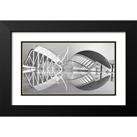 Valencia Black Modern Wood Framed Art Print with Double Matting by Della Latta, Massimo