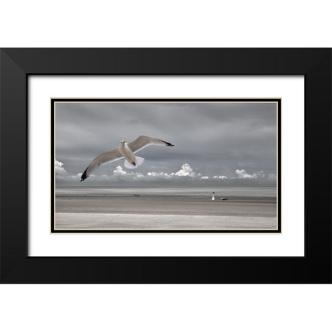 Seaside Mood Black Modern Wood Framed Art Print with Double Matting by Depaepe, Yvette