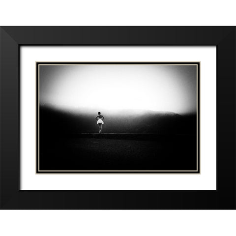 N/T Black Modern Wood Framed Art Print with Double Matting by Medeiros, Paulo