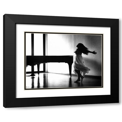 N/T Black Modern Wood Framed Art Print with Double Matting by Medeiros, Paulo