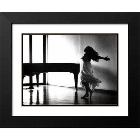 N/T Black Modern Wood Framed Art Print with Double Matting by Medeiros, Paulo