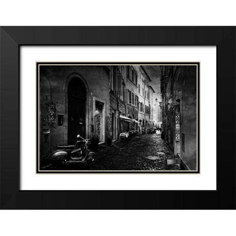 Walking Along Rome Black Modern Wood Framed Art Print with Double Matting by C. Lobato, Jose