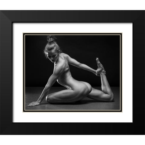 Bodyscape Black Modern Wood Framed Art Print with Double Matting by Belovodchenko, Anton
