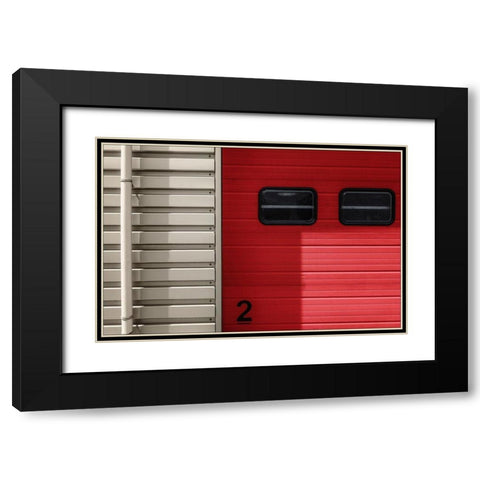 Number 2 Black Modern Wood Framed Art Print with Double Matting by Van Maastricht, Henk