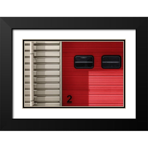 Number 2 Black Modern Wood Framed Art Print with Double Matting by Van Maastricht, Henk