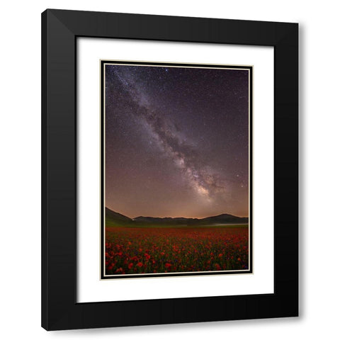 Red Meadows Black Modern Wood Framed Art Print with Double Matting by Marchegiani, Roberto