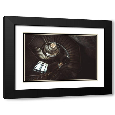 FibonacciS Tower Black Modern Wood Framed Art Print with Double Matting by Siri, Ronan