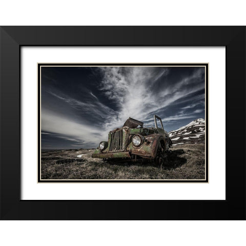 The Old Russian Jeep Black Modern Wood Framed Art Print with Double Matting by Ingibergsson, Bragi