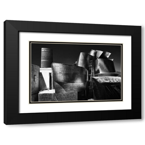 Last Man-Last Tree Black Modern Wood Framed Art Print with Double Matting by Denis