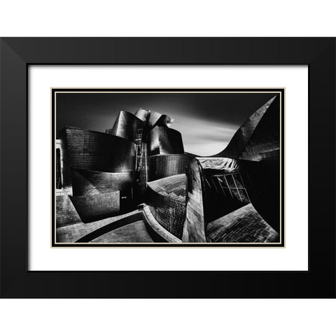 Futurama Black Modern Wood Framed Art Print with Double Matting by Denis
