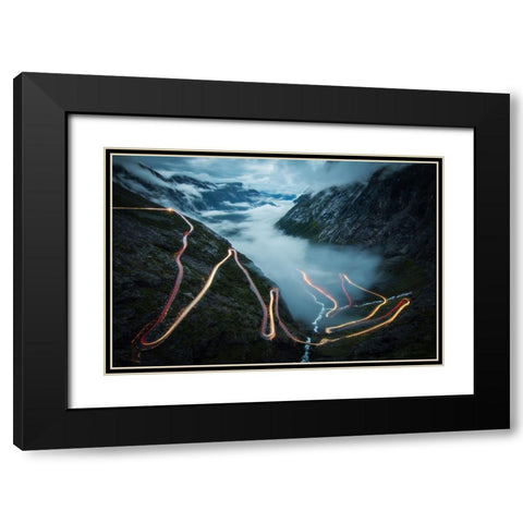 Trollstigen Black Modern Wood Framed Art Print with Double Matting by Schaarschmidt, Christoph