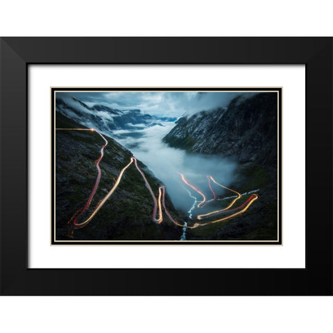 Trollstigen Black Modern Wood Framed Art Print with Double Matting by Schaarschmidt, Christoph