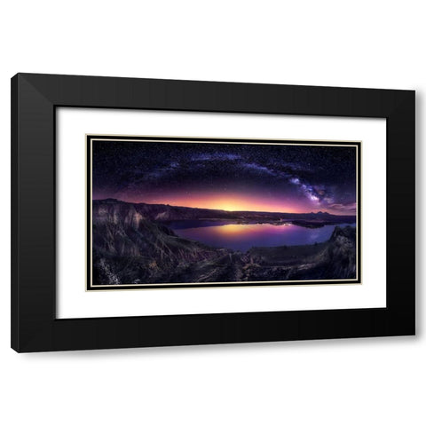 Milky Way Over Las Barrancas 2016 Black Modern Wood Framed Art Print with Double Matting by M. Garcia, Jesus