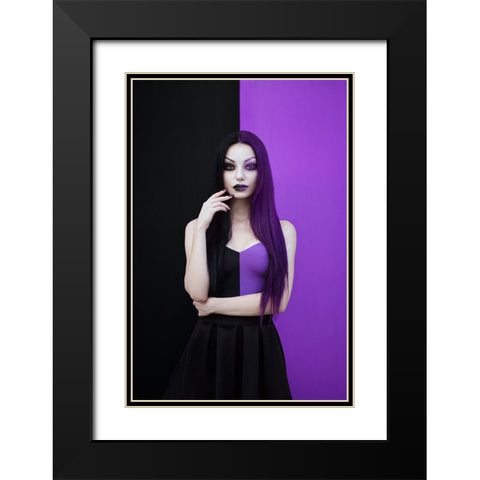 Paint It Black ... And Purple Black Modern Wood Framed Art Print with Double Matting by Kostadinov, Bobby