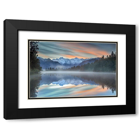 Pastel Hues Black Modern Wood Framed Art Print with Double Matting by Metro, Greg