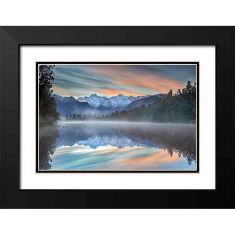 Pastel Hues Black Modern Wood Framed Art Print with Double Matting by Metro, Greg