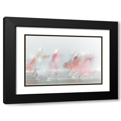 Red In Light Black Modern Wood Framed Art Print with Double Matting by Saremi, Ali