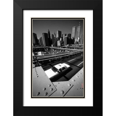 Brooklyn Bridge II Black Modern Wood Framed Art Print with Double Matting by Matthes, Dieter