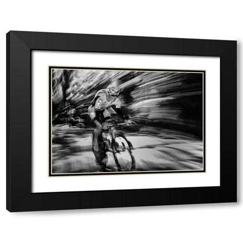 Fireworks Black Modern Wood Framed Art Print with Double Matting by Urlings, Lou