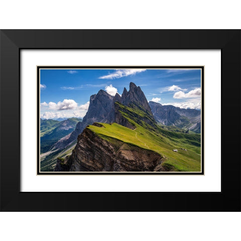 On The Edge Black Modern Wood Framed Art Print with Double Matting by Krivec, Ales