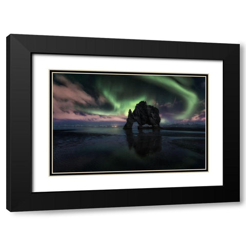 Rhino Black Modern Wood Framed Art Print with Double Matting by Martin Castan, David