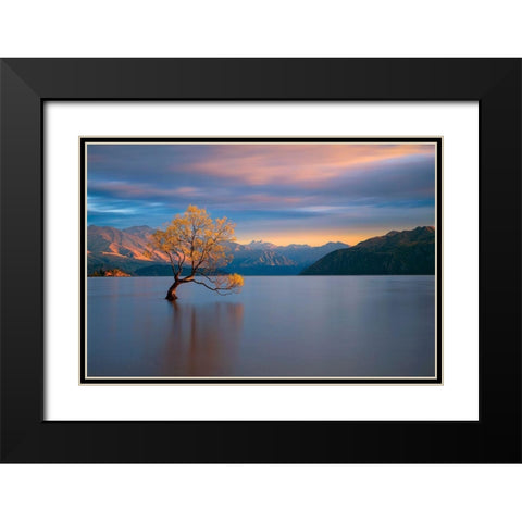 Morning Glow Black Modern Wood Framed Art Print with Double Matting by Doyle, Renee
