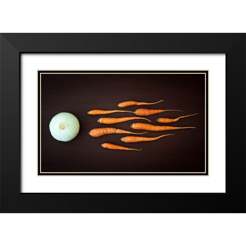 Vegetable Reproduction Black Modern Wood Framed Art Print with Double Matting by Smajic, Nermin