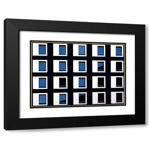 Black And Blue Black Modern Wood Framed Art Print with Double Matting by Hawerkamp, Hans-Wolfgang