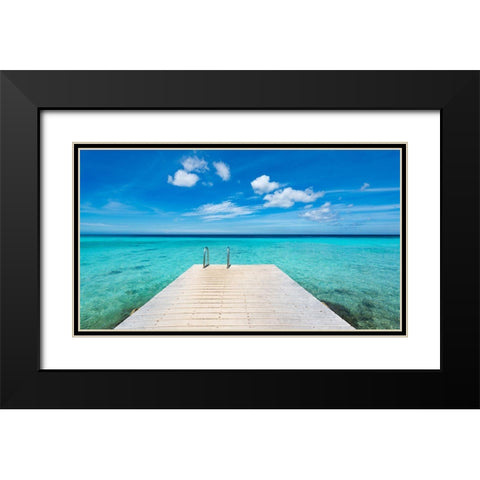 Caribbean Dream Black Modern Wood Framed Art Print with Double Matting by Leske, Mike