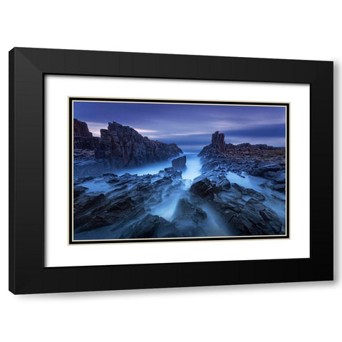 Bombo Black Modern Wood Framed Art Print with Double Matting by Zhu, Jingshu