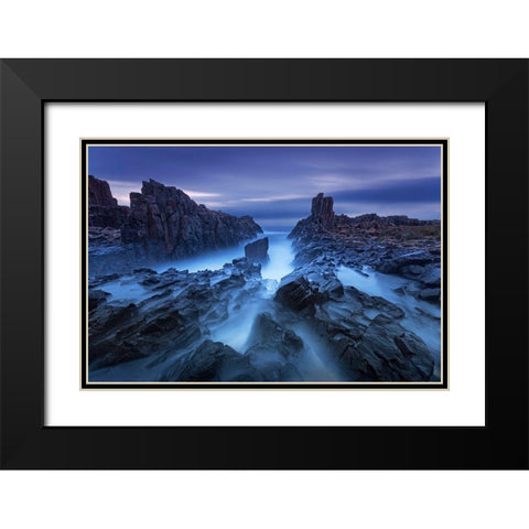 Bombo Black Modern Wood Framed Art Print with Double Matting by Zhu, Jingshu