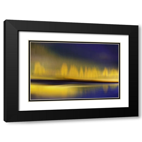 Yellow Night Black Modern Wood Framed Art Print with Double Matting by Westum, Heidi