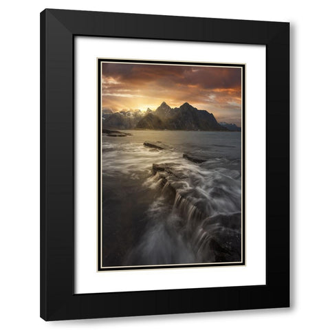 Midnight Sun II Black Modern Wood Framed Art Print with Double Matting by Martin Castan, David
