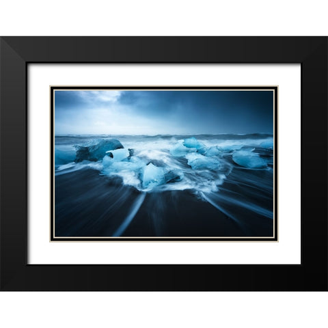 Blue Ice Black Modern Wood Framed Art Print with Double Matting by Martin Castan, David
