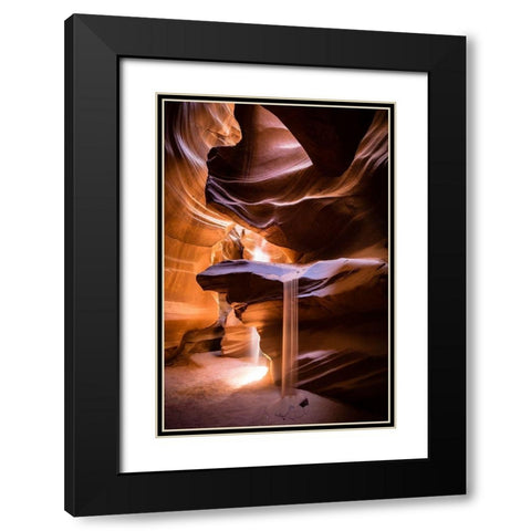 Sand Fall Black Modern Wood Framed Art Print with Double Matting by Jansky, Walde