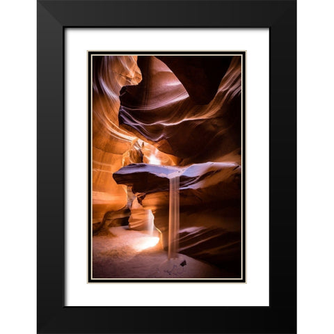 Sand Fall Black Modern Wood Framed Art Print with Double Matting by Jansky, Walde