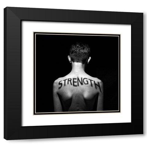 The State Of Being Strong Black Modern Wood Framed Art Print with Double Matting by Melnotte, Mike