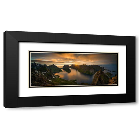 Helvete Midnight Sun Black Modern Wood Framed Art Print with Double Matting by Kruczynski, Wojciech