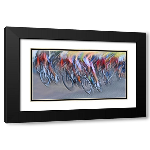 Stampede Black Modern Wood Framed Art Print with Double Matting by Urlings, Lou