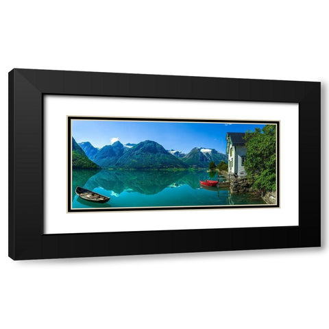 The Glacier Lake Black Modern Wood Framed Art Print with Double Matting by Olsen, Christer
