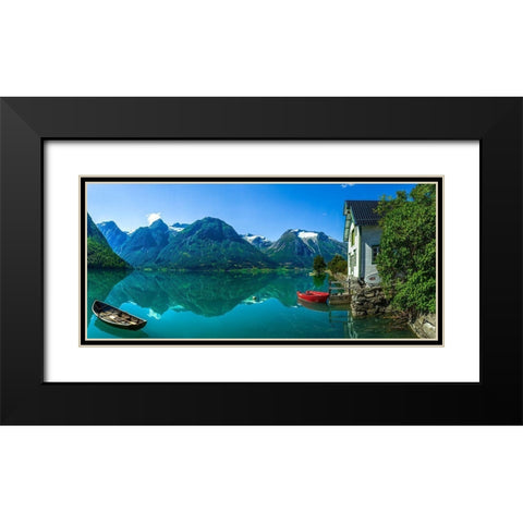 The Glacier Lake Black Modern Wood Framed Art Print with Double Matting by Olsen, Christer