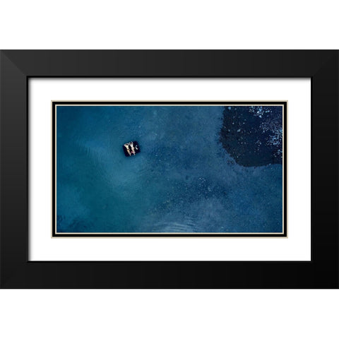 Relax Black Modern Wood Framed Art Print with Double Matting by Godinho, Luis