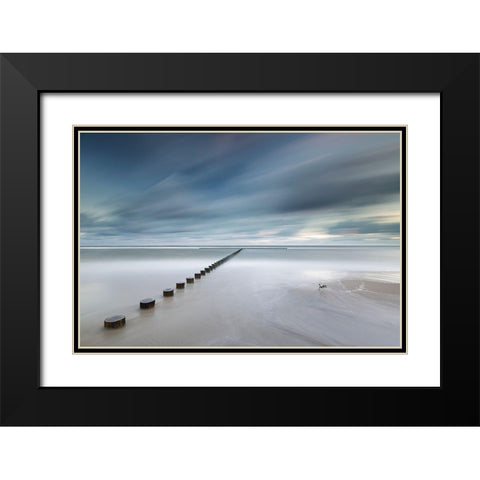 T Black Modern Wood Framed Art Print with Double Matting by R. Nebelski, Rafal