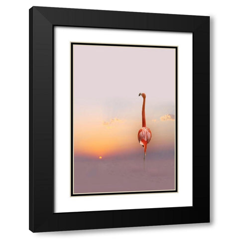 Sunset ... Black Modern Wood Framed Art Print with Double Matting by Cseresnjes, Anna
