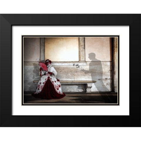 A Touch Of Romance Black Modern Wood Framed Art Print with Double Matting by Doyle, Renee