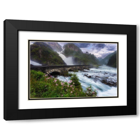 Laytefossen Black Modern Wood Framed Art Print with Double Matting by Bjorkqvist, Arvid