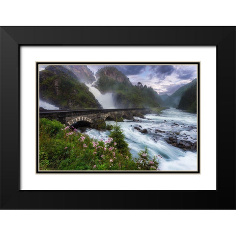 Laytefossen Black Modern Wood Framed Art Print with Double Matting by Bjorkqvist, Arvid